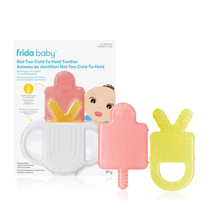 Frida Baby - Not-Too-Cold-To-Hold Teether, 4 in 1 Baby Teether, BPA Free Teething Relief Toy for Babies 3 months or Older