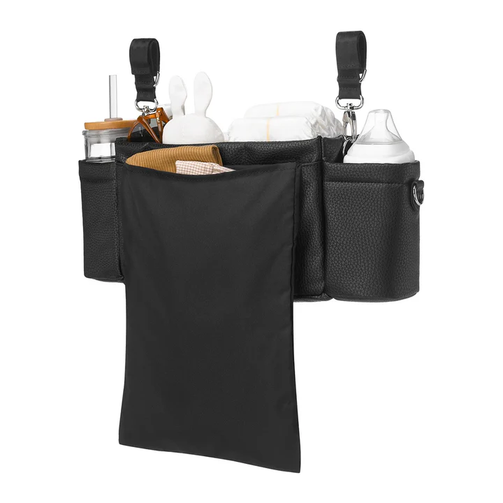 Petunia Pickle Bottom - Wander Baby Stroller Caddy Deluxe, Ebony Black