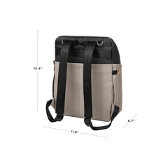 Petunia Pickle Bottom - Tempo Backpack, Baby Diaper Bag, Black/Sand Cable Stitch