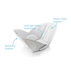 Frida Baby - Soft Sink Baby Bath Seat, Universal Over Sink Bather for Baby, Quick-drying Foldable Baby Bathtub Newborn Spa