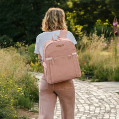 Petunia Pickle Bottom - 2-in-1 Provisions Breast Pump & Diaper Bag Backpack, Toffee Rose Pink