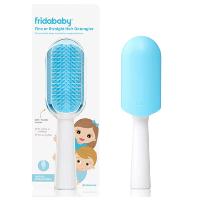 Frida Baby - Fine or Straight Hair Detangler Brush, Baby Hair Comb, Soft Flexible Bristles for Detangling + Styling Without Breakage