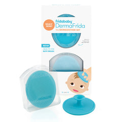 Frida Baby - DermaFrida The SkinSoother, Cradle Cap Brush for Babies, Dry Skin and Eczema Baby Bath Essentials, Silicone Head and Body Scrubber 2 Pack