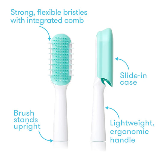 Frida Baby - Thick or Curly Hair Detangler Brush, Baby Hair Comb, Strong Comb-like Bristles for Detangling + Styling Without Breakage