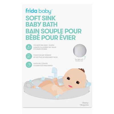 Frida Baby - Soft Sink Baby Bath Seat, Universal Over Sink Bather for Baby, Quick-drying Foldable Baby Bathtub Newborn Spa