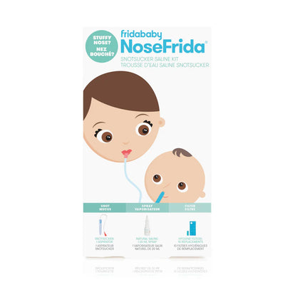 Frida Baby - SnotSucker Saline Kit, Nasal Aspirator for Baby, Snot Booger Removing Nose Cleaner + NoseFrida Saline Spray