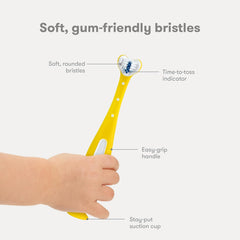 Frida Baby - SmileFrida Triple Angle Toothhugger Toothbrush, Triple Angle Soft Bristles Toothbrush for Toddlers 24 Months or Older