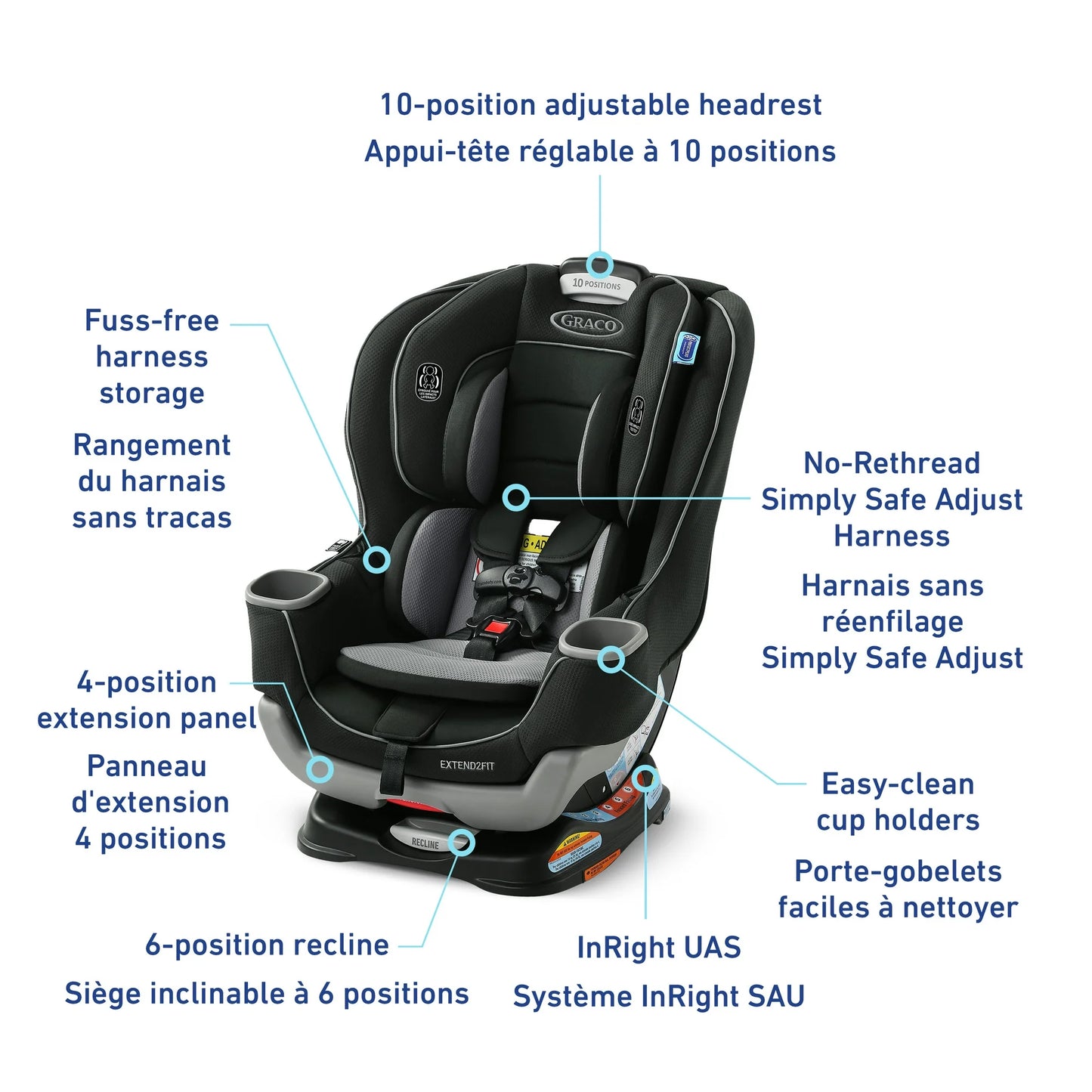 Car Seat Rental - GRACO Extend2Fit 2-in-1