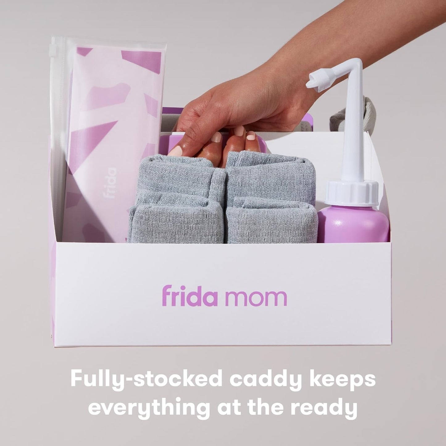Frida Mom - C-Section Recovery Must Have Kit, Postpartum Socks, Peri Bottle, Disposable Underwear, Abdominal Support Binder, Shower Wipes, Silicone Scar Patches, & Toiletry Bag