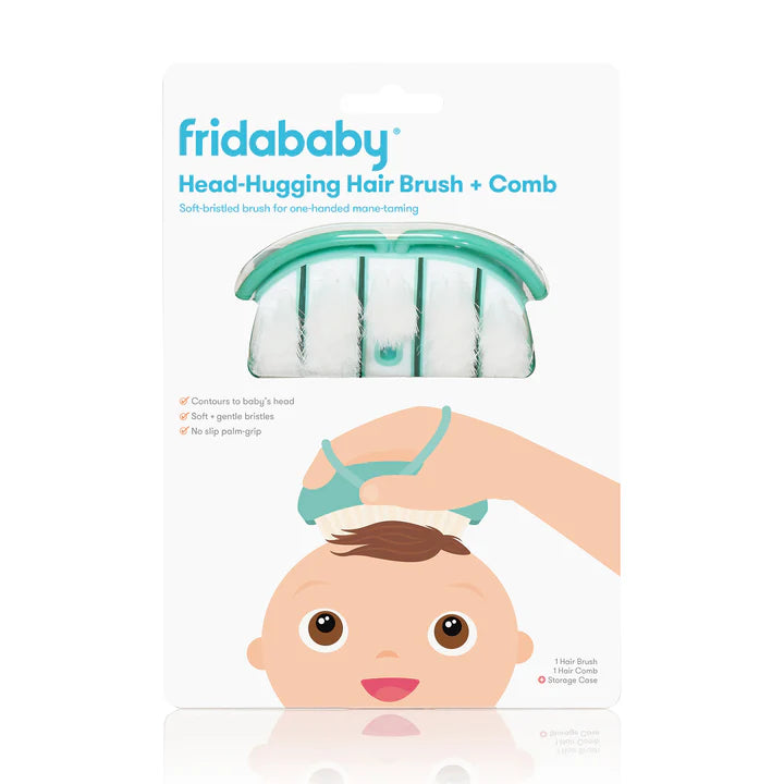Frida Baby - Baby Head-Hugging Hairbrush and Hair Styling Comb Set, Infant Haircare Kit