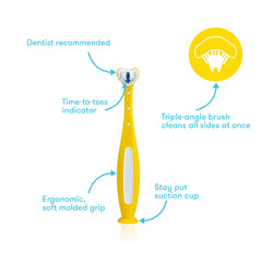 Frida Baby - SmileFrida Triple Angle Toothhugger Toothbrush, Triple Angle Soft Bristles Toothbrush for Toddlers 24 Months or Older