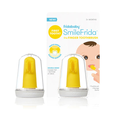 Frida Baby - SmileFrida Finger Toothbrush, Finger Brush for Babies 3 months or Older, Food Grade Silicone Bristles Soothe and Clean Gums