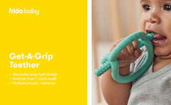 Frida Baby - 3-in-1 Get-A-Grip Baby Teether, Teething Relief Toy for Babies 3 months or Older