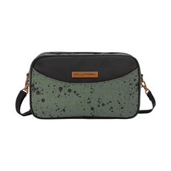 Petunia Pickle Bottom - Companion Diaper Clutch, Small and Light Mini Diaper Bag, Olive Ink Blot