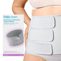 Frida Mom - Postpartum Abdominal Support Binder, Compression Wrap for Post Natural Delivery and C-Section Recovery Support, One Size