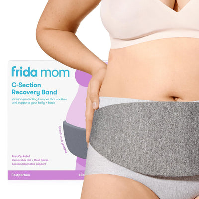 Frida Mom - C-Section Recovery Band, Postpartum Belly Binder for Post-Op C-Section Recovery, Incision Protector, Targeted Hot & Cold Therapy for Swelling