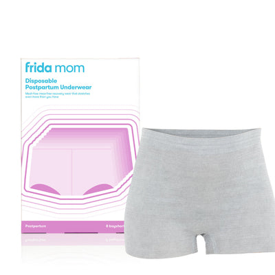 Frida Mom - Disposable Underwear Boyshort, Postpartum C-Section Non Mesh Panty Briefs, 8 Pack