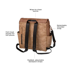 Petunia Pickle Bottom - Boxy Backpack, Baby Diaper Bag, Brioche Brown