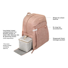 Petunia Pickle Bottom - 2-in-1 Provisions Breast Pump & Diaper Bag Backpack, Toffee Rose Pink