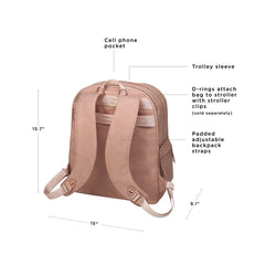 Petunia Pickle Bottom - 2-in-1 Provisions Breast Pump & Diaper Bag Backpack, Toffee Rose Pink