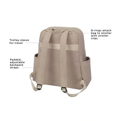 Petunia Pickle Bottom - Sync Backpack Diaper Bag, Grey Matte Cable Stitch