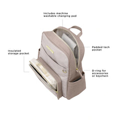 Petunia Pickle Bottom - Sync Backpack Diaper Bag, Grey Matte Cable Stitch