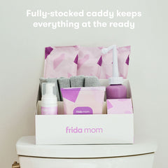 Frida Mom - Postpartum Recovery Essentials Kit, includes Disposable Underwear, Instant Ice Maxi Pads, Perineal Healing Foam, Perineal Healing Pad Liners and Upside Down Peri Bottle, 11pc Gift Set