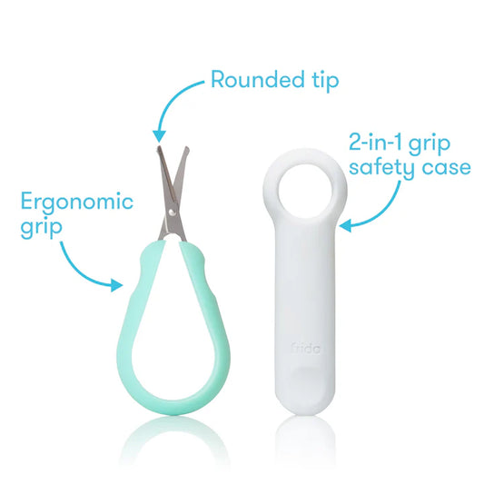Frida Baby - Easy Grip Nail Scissors, Safe Easy to Use Nail Clippers for Baby, Fingernail + Toenails Trimmer for Newborn Infants, Toddlers